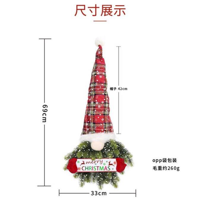 christmas-faceless-man-elf-พวงหรีดประตูแขวนจี้-merry-christmas-tree-ตกแต่งสำหรับ-home-xmas-เครื่องประดับ-happy-new-year