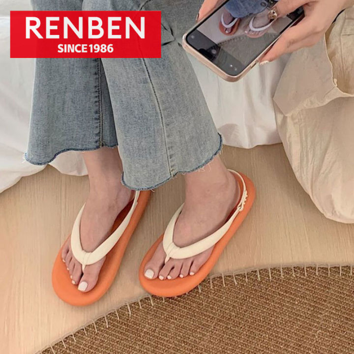 รองเท้าแตะและรองเท้าแตะสำหรับผู้หญิง-renben-ผลิตจากรองเท้าถักและพื้นรองเท้ากันลื่น