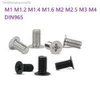 ♣▨❀ 50-500pcs Phillips Flat Countersunk Head Screw M1 M1.2 M1.4 M1.6 M2 M2.5 M3 M4 Black steel or 304 Stainless steel