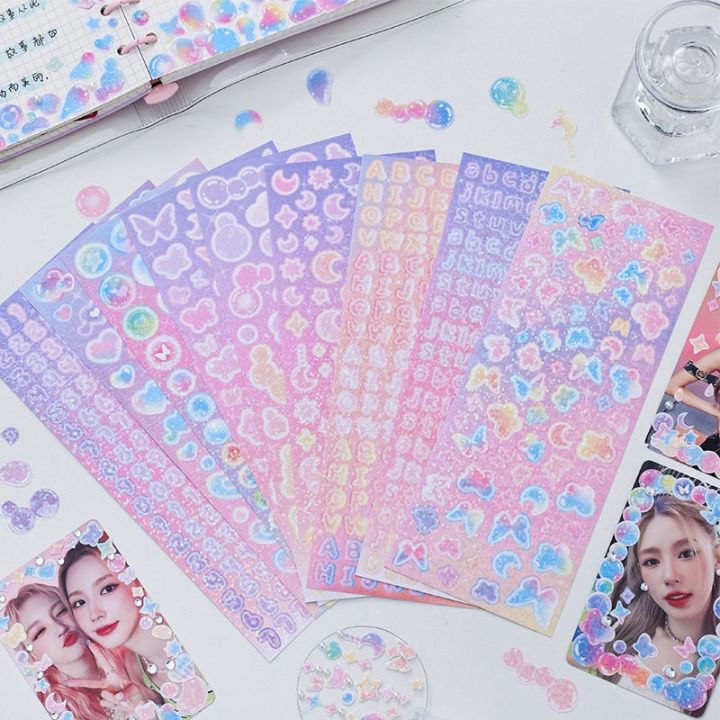 lz-mohamm-30-sheets-glitter-colored-cute-bubble-stickers-for-diy-card-photos-scrapbooking-material-decoration-collage