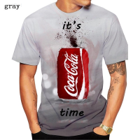 2023 NEW Mens And Womens Creative Printed Coca Cola 3d Short Sleeve T-shirt fashion t-shirt