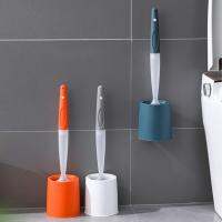 Silicone Toilet Brush Clean Without Dead Corners Punch-Free Wall-Mounted Cleaning Brush Can Add Detergent