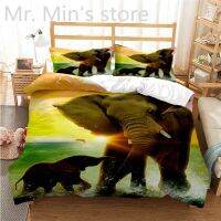 【hot】♛ Colored sky Elephant Three Piece Set Fashion Article Children or Adults for Beds Quilt Covers Pillowcases