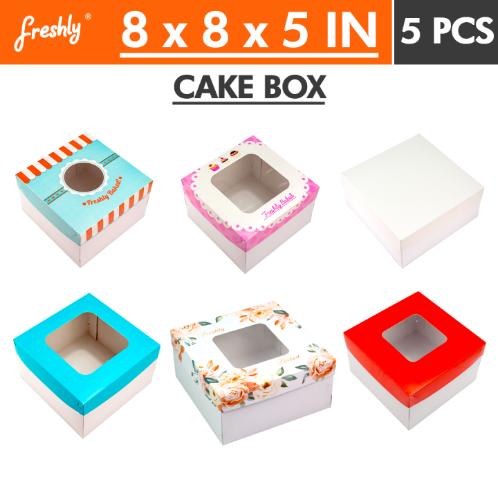 Cake Boxes - 8 x 8 x 5 inches - 5 sets - Printed or with Design / Plain ...