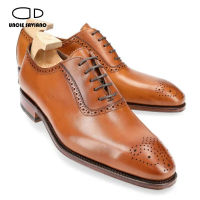 Uncle Saviano Brogue Oxford Dress Shoes for Men Party Wedding Man Shoe Designer Genuine Leather Formal Best Men Shoes Original