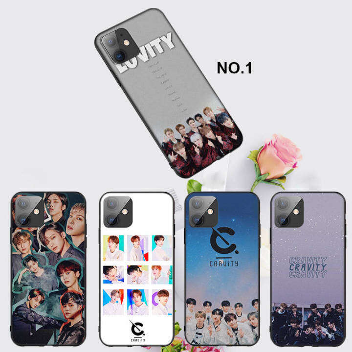 casing-หรับ-iphone-14-13-11-pro-max-11-mini-8-8-plus-11fe-cravity-k-pop-band-pattern-phone-เคสโทรศัพท์-อ่อนนุ่ม-tpu-shockproof-black-ปก