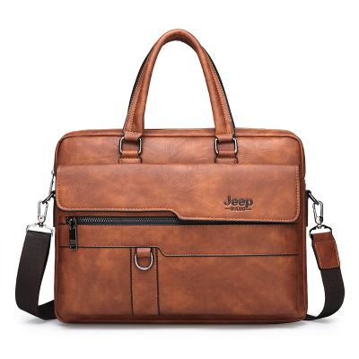 ○☍▬ Business mens bag 2021 new trendy mens shoulder handbag horizontal section fashion messenger bag business trip briefcase on behalf of