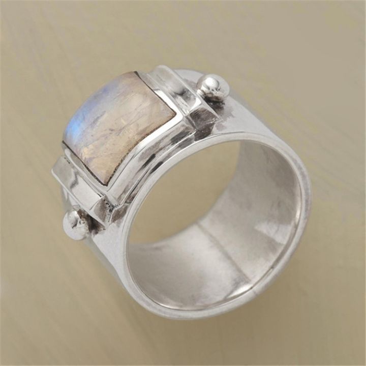 ขอให้คุณแฟชันใหม่โบราณพลอยธรรมชาติมูนสโตนแหวนครบรอบแต่งงานแหวนหมั้นของคุณ