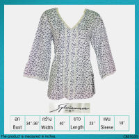 USED Sylviemest - White Floral Lace Top | เสื้อแขนยาวสีขาว สีดำ ลายดอก เสื้อลูกไม้ คอวี ลูกไม้ ทรงใหญ่ ทำงาน แท้ มือสอง