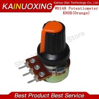 5Sets WH148 1K 5K 10K 20K 50K 100K 500K Ohm 15mm 3Pin Linear Taper Rotary Potentiometer Resistor for Arduino with AG2 Orange cap WATTY Electronics