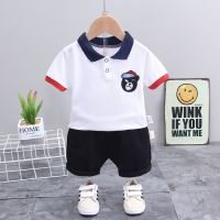 COD DSGRGTRDRT Baby boy clothes kids terno childrens two-piece boy polo shirt bear shirt t-shirt