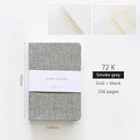 Modern Style Linen Hard Cover Notebook Half Blank and Half Grid 80 GSM Journal Planner Office School Supplies Stationery