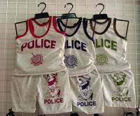 ชุดตำรวจเด็ก เสื้อกล้าม เสื้อกล้ามเด็ก เสื้อผ้าเด็ก ชุดเด็ก ชุดตำรวจเด็กมีให้เลือก3สี แดง กรม เขียว น้องหนักประมาณ5-10โลค่ะ