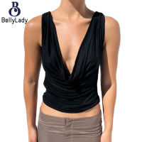 65% Polyester 35% Cotton Super Soft Double Layer Backless Sleeveless Sexy Vest T-shirt【fast】