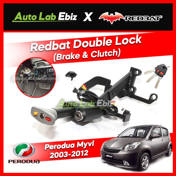 Perodua Myvi 20032012 Redbat Double Lock (Brake & Clutch Pedal Lock