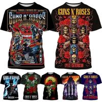 ใหม่ 3D พิมพ์ Guns N กุหลาบ T เสื้อผู้ชายแฟชั่นฤดูร้อนแขนสั้น Punk rock Tops Tees ขนาดใหญ่กราฟิก t เสื้อเสื้อผ้า