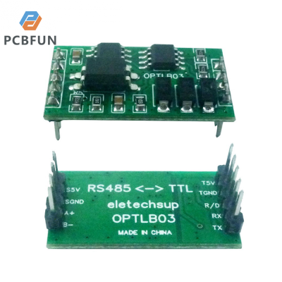 pcbfun เกรดอุตสาหกรรม RS485 To TTL232 UART ตัวแปลงการสื่อสาร Surge โมดูลป้องกันสำหรับ PLC MCU FPGA DC5V