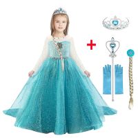 ZZOOI 2021 New Princess Girls Elsa Dress Cosplay Dresses Snow Costumes For Kids Princess Dress Disfraz Carnaval Vestidor Robe Infantil