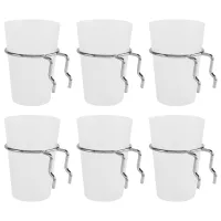 6 Sets Pegboard Bins with Rings Style Pegboard Hooks with Pegboard Cups Pegboard Cup Holder Accessories Transparent