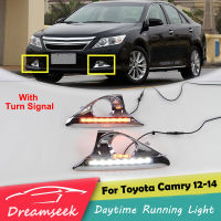 LED DRL หมอกโคมไฟสำหรับ Toyota Camry 2012-2014/Aurion 2012 2013 2014 2015 2016 2017 2018 19 ไฟวิ่งกลางวัน W/เลี้ยวสัญญาณ