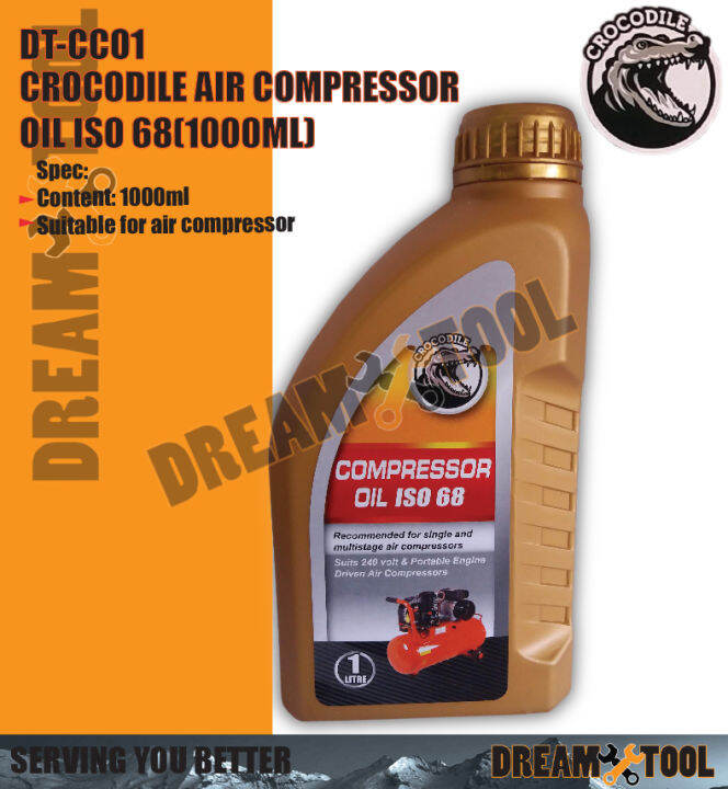*MINYAK AIR COMPRESSOR* Crocodile Air Compressor Oil ISO 68 (1000ml) DT