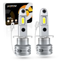 IVOTOW 2Pcs H3 LED Headlight Bulb No Fan High Beam 6000K White Yellow Car LED Fog Light Driving Lamp DRL 12V 24V Mini Design Bulbs  LEDs  HIDs