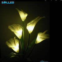 SOLLED พลังงานแสงอาทิตย์5 LEDs Pin โคมไฟจำลอง Calla Lily ไฟกลางคืนตกแต่งสวน