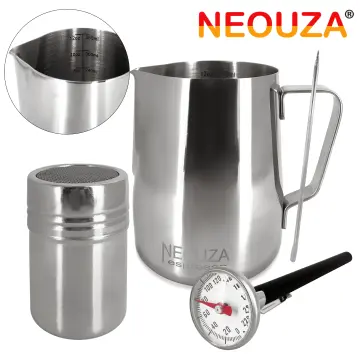 Stainless Steel Milk Frothing Pitcher - Milk Steamer Cup Jug Creamer  Accessories Suitable for Barista, Latte Art 21 oz (600 ml) Silver