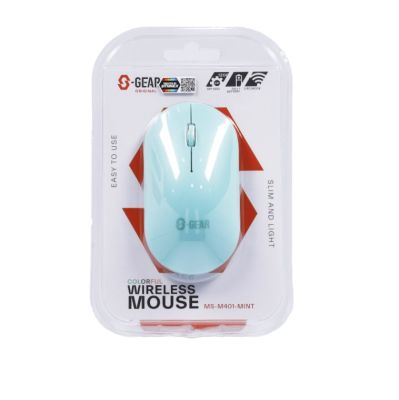 WIRELESS MOUSE (เมาส์ไร้สาย) S-GEAR COLORFUL WIRELESS MOUSE (GREEN) (MS-M401-MINT)