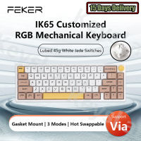 FEKER IK65คีย์บอร์ด RGB 3โหมดไร้สายรองรับ Via 65 4000Mah PBT Keycaps Bluetooth 2.4G ปะเก็น Poron Foam Knob