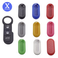 Xinyuexin Remote Flip Key Shell Case Car Key Pad for Fiat 500 Panda Punto vo Replacement Key Case 3 Buttons Rubber Button Pad