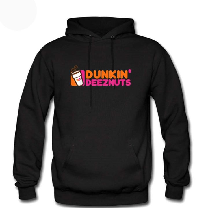 เสื้อฮู้ดแฟชั่น-dunkin-ถั่วดีซชุดวอร์มผู้ชายสีดำเสื้อกันหนาวขนแกะอบอุ่นสำหรับเสื้อสวมศีรษะทรงใหญ่