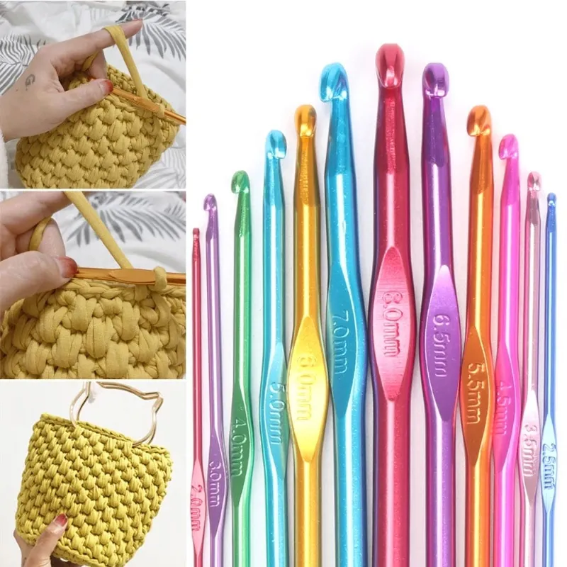 Multiple Sizes Crochet Hooks Set Random Colors Needle Knitting Set