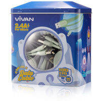 Vivan CSM100 สายเคเบิลข้อมูล Micro USB 1 เมตร (1 ขวด มี 40 ชิ้น) wfg