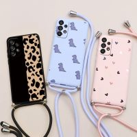For Samsung Galaxy A13 4G Case 6.6 Silicone Soft TPU Phone Cases For Samsung A13 2022 A135F Lanyard Necklace Rope Fundas Cover