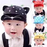 【hot sale】✴ C05 Cartoon Cat Ear Baby Baseball Cap Spring Summer Boys Girls Cotton Caps Hat For Kids 5-24 Month