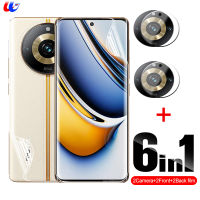 ฟิล์มไฮโดรเจล6in1ด้านหน้าด้านหลังสำหรับ Realme 11 Pro + เลนส์กล้องถ่ายรูปปกป้องหน้าจอ Readme 11 Pro Realme11Pro 11Pro เคสฟิล์มติดไฟรถ