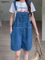 【HOT】♘ Denim Rompers S-5XL Students Loose Fashion Waist All-match Streetwear Korean