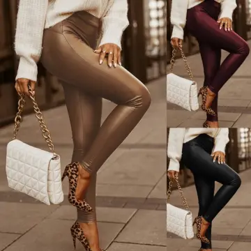 Buy Leather Brown Pants For Women online