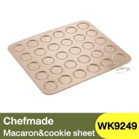 เชฟเมค ถาดอบคุกกี้แบบไม่ติด 30 ถ้วย Chefmade Macaron &amp; Cookie Sheet / WK9249 / พิมพ์มาการอง / พิมพ์เบเกอรี่ / พิมพ์อบ / ถาดอบมาการอง