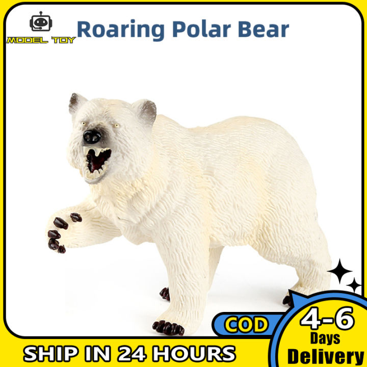 รูปปั้นหมีขั้วโลกการจำลองสัตว์ป่าสมจริงเครื่องประดับตุ๊กตาขยับแขนขาได้สำหรับ-kado-ulang-tahun-เด็กหญิงเด็กชาย