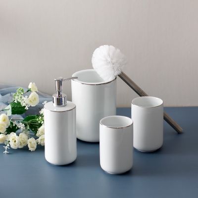 【jw】○  de banho cerâmica loção garrafa sabão prato vaso sanitário escova bucal copo chuveiro doméstico gel mão dispensador