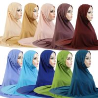 Khimar ผ้าโพกหัวฮิญาบสวมศีรษะสำหรับสวดมนต์ผู้หญิงผ้าโพกศีรษะที่รัดศีรษะผ้าโพกหัวมาเลเซียอาหรับมุสลิมขนาดใหญ่