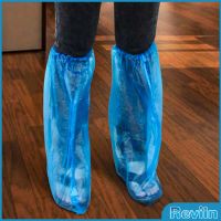 Revilnถุงครอบรองเท้ากันฝน ถุงพลาสติกยาว ถุงพลาสติกกันลื่น สำหรับสวมรองเท้า (พร้อมส่ง) ถุงคลุมรองเท้า  Disposable foot cover มีสินค้าพร้อมส่ง