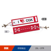 Indonesia Soekarno-Hatta CGK Airport Luggage Tag Embroider Metal Plane Best Gift for Flight Crew Pilot Aviation Lover