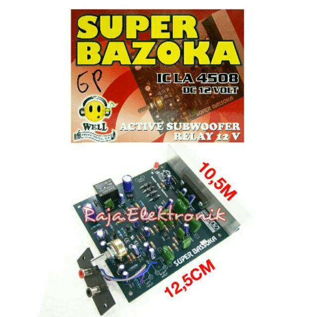 PROMO Kit Super Bazoka WELL DC 12V Aktif Subwoofer Bassoka Relay Active