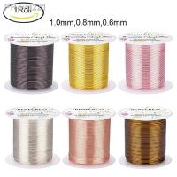 hot！【DT】 1Roll 0.6mm 0.8mm 1.0mm 7 Colors Tarnish Resistant Wire Jewelry Beading for Wrapping Making