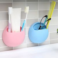 Toothbrush Holder Organizer Box Multi-functional Bathroom Wall-mounted Suction Cup Rack Home Kitchen Storageathroom Accessories