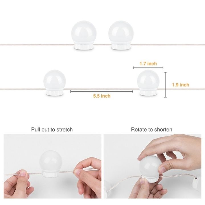 usb-รองพื้นปกปิดริ้วรอยทันสมัยสามโทนกระจกไฟไฟหน้ากระจกกระจกไฟกระจกแต่งหน้ากระจกโคมไฟตกแต่งหลอดไฟพร้อมฐาน