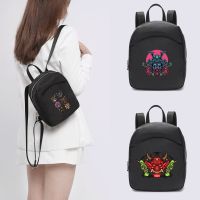 Women Mini Backpacks for Girls Casual Small Daypack Black Fashion Monster Printing Rucksack School Bags for Girls Backpack 【AUG】